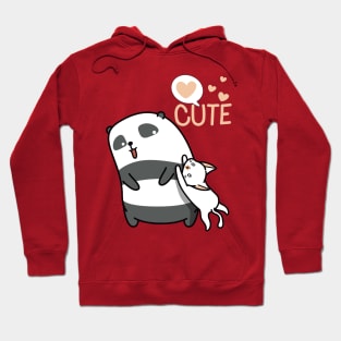 Cute Panda Playing with a Kitty - Adorable Panda - Kawaii Panda Hoodie